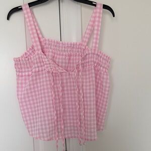 Pink Gingham Women's Top